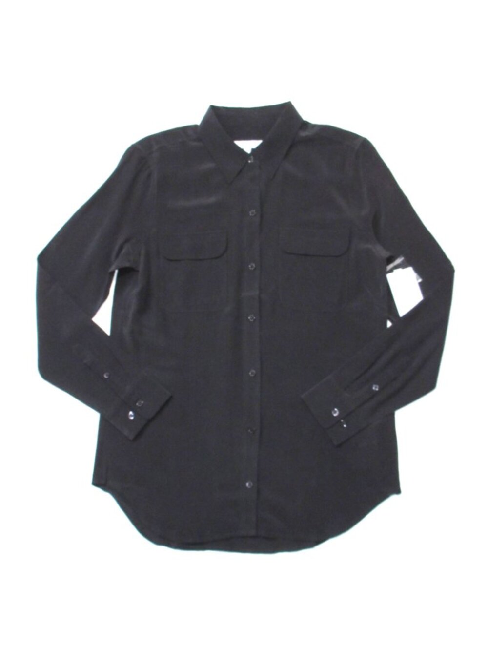 NWT Equipment Slim Signature in Eclipse Washed Black Silk Button Down Shirt M - Picture 5 of 10